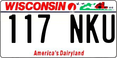 WI license plate 117NKU