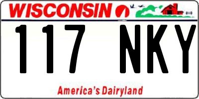 WI license plate 117NKY