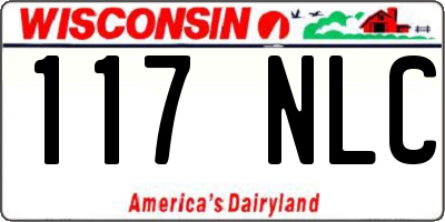 WI license plate 117NLC