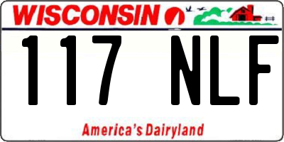WI license plate 117NLF