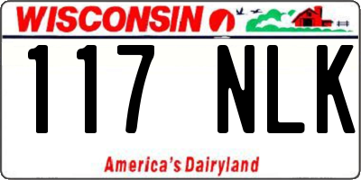 WI license plate 117NLK