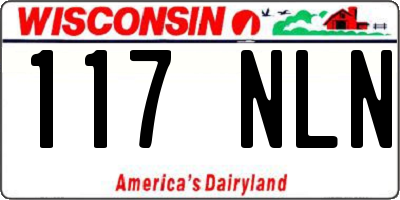 WI license plate 117NLN