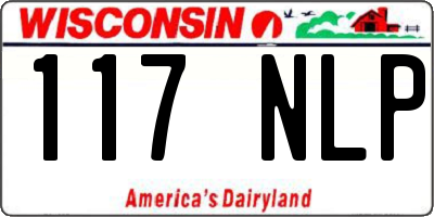 WI license plate 117NLP