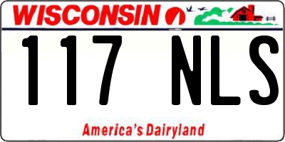 WI license plate 117NLS