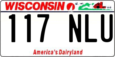 WI license plate 117NLU