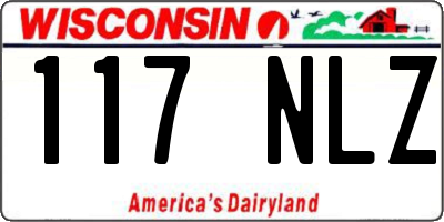 WI license plate 117NLZ
