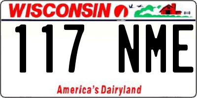 WI license plate 117NME