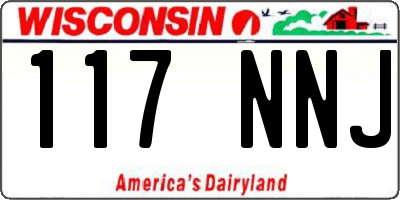 WI license plate 117NNJ