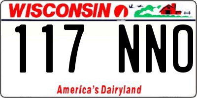 WI license plate 117NNO