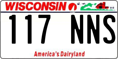 WI license plate 117NNS