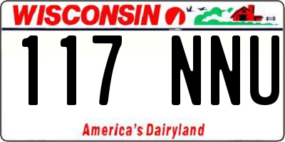 WI license plate 117NNU