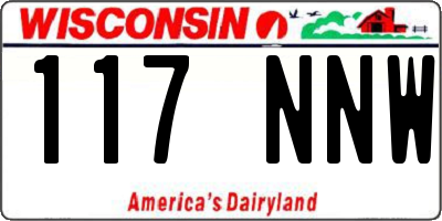 WI license plate 117NNW