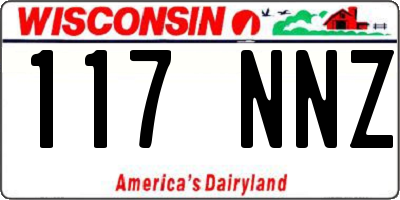 WI license plate 117NNZ