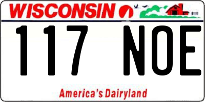 WI license plate 117NOE