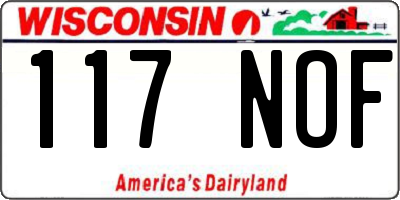 WI license plate 117NOF