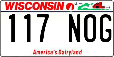 WI license plate 117NOG