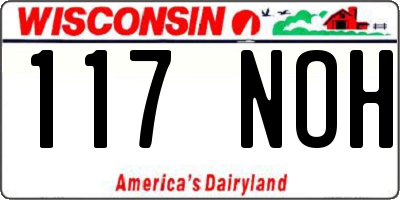 WI license plate 117NOH