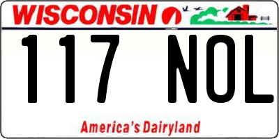 WI license plate 117NOL