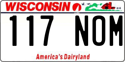 WI license plate 117NOM