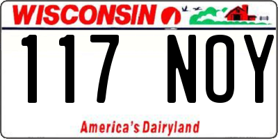 WI license plate 117NOY