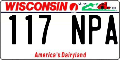 WI license plate 117NPA
