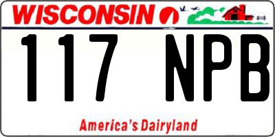 WI license plate 117NPB