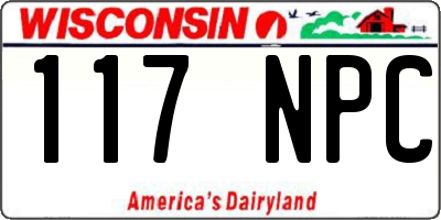 WI license plate 117NPC