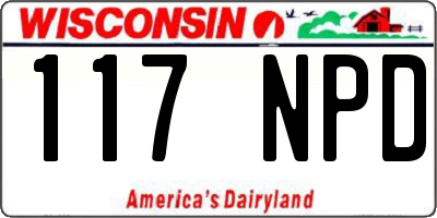WI license plate 117NPD