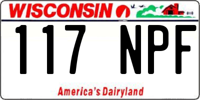 WI license plate 117NPF