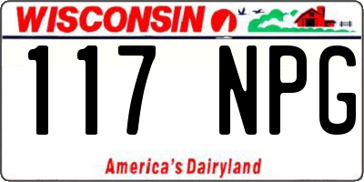 WI license plate 117NPG