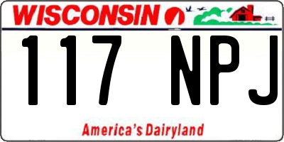 WI license plate 117NPJ