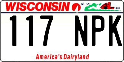 WI license plate 117NPK