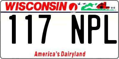 WI license plate 117NPL
