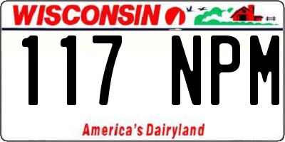 WI license plate 117NPM