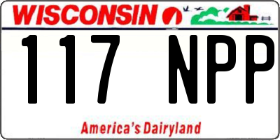 WI license plate 117NPP