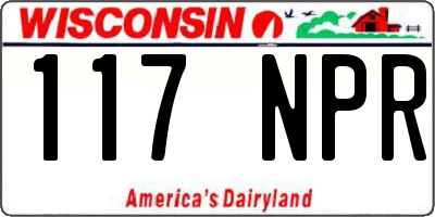 WI license plate 117NPR