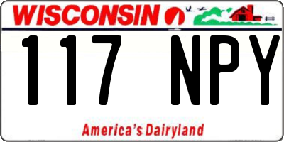WI license plate 117NPY
