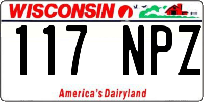 WI license plate 117NPZ
