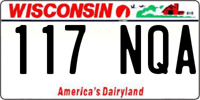 WI license plate 117NQA