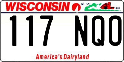 WI license plate 117NQO