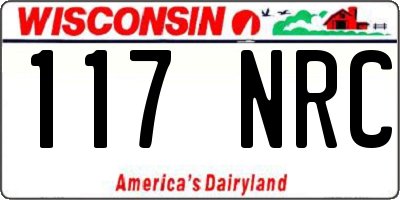 WI license plate 117NRC