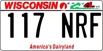 WI license plate 117NRF
