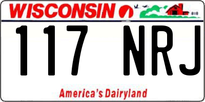 WI license plate 117NRJ