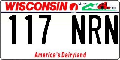 WI license plate 117NRN
