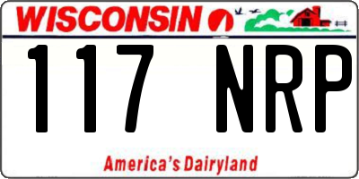 WI license plate 117NRP