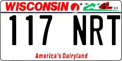 WI license plate 117NRT