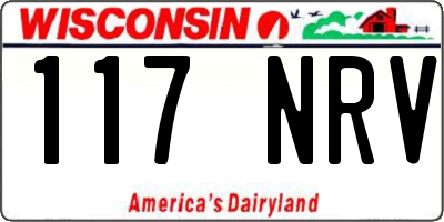 WI license plate 117NRV
