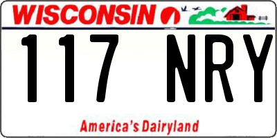WI license plate 117NRY