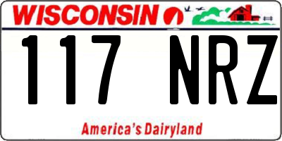 WI license plate 117NRZ