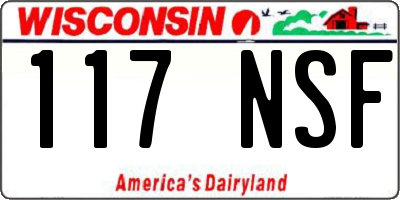 WI license plate 117NSF